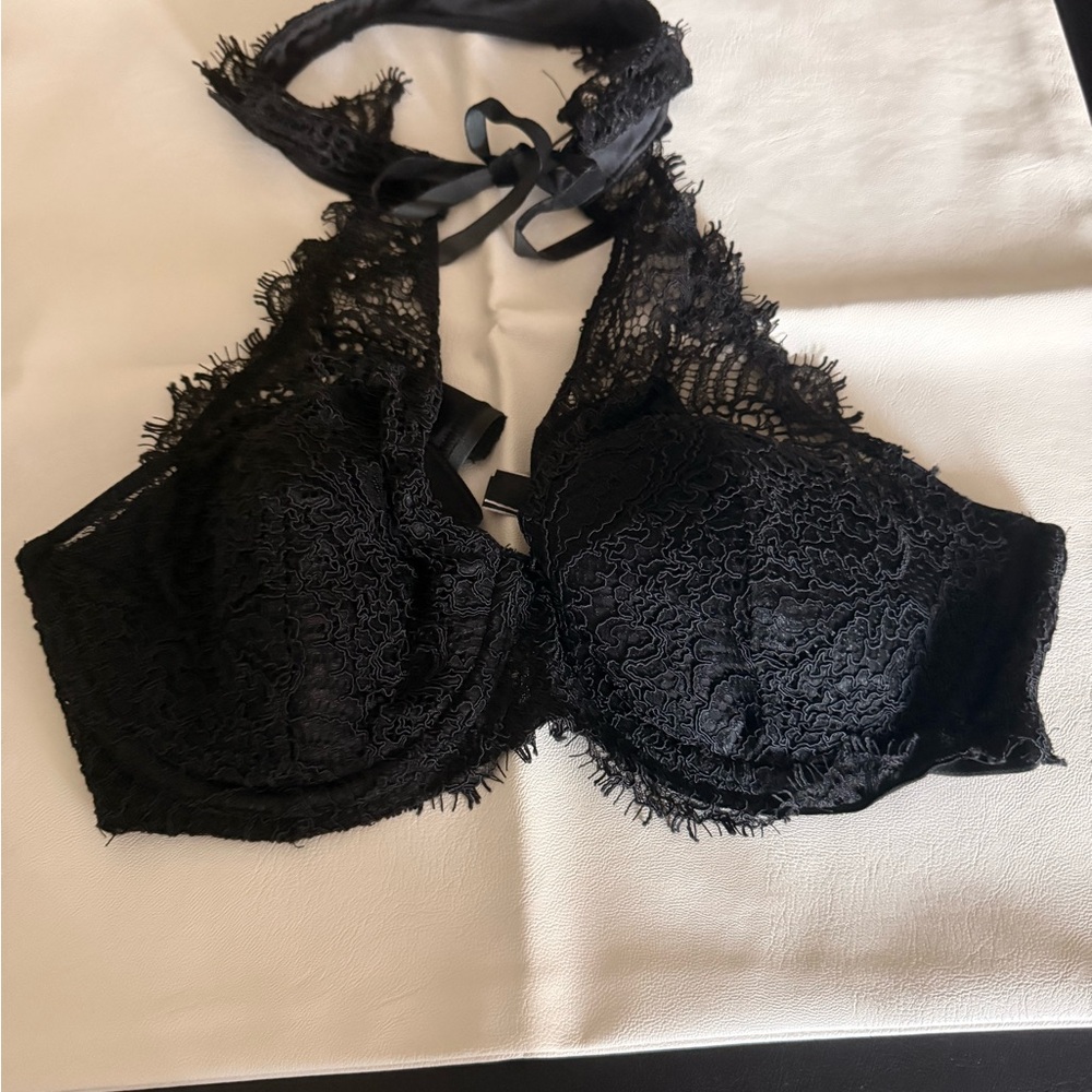 Victoria's Secret Black Lace Halter Bra